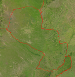 Paraguay Satellite + Borders 774x800